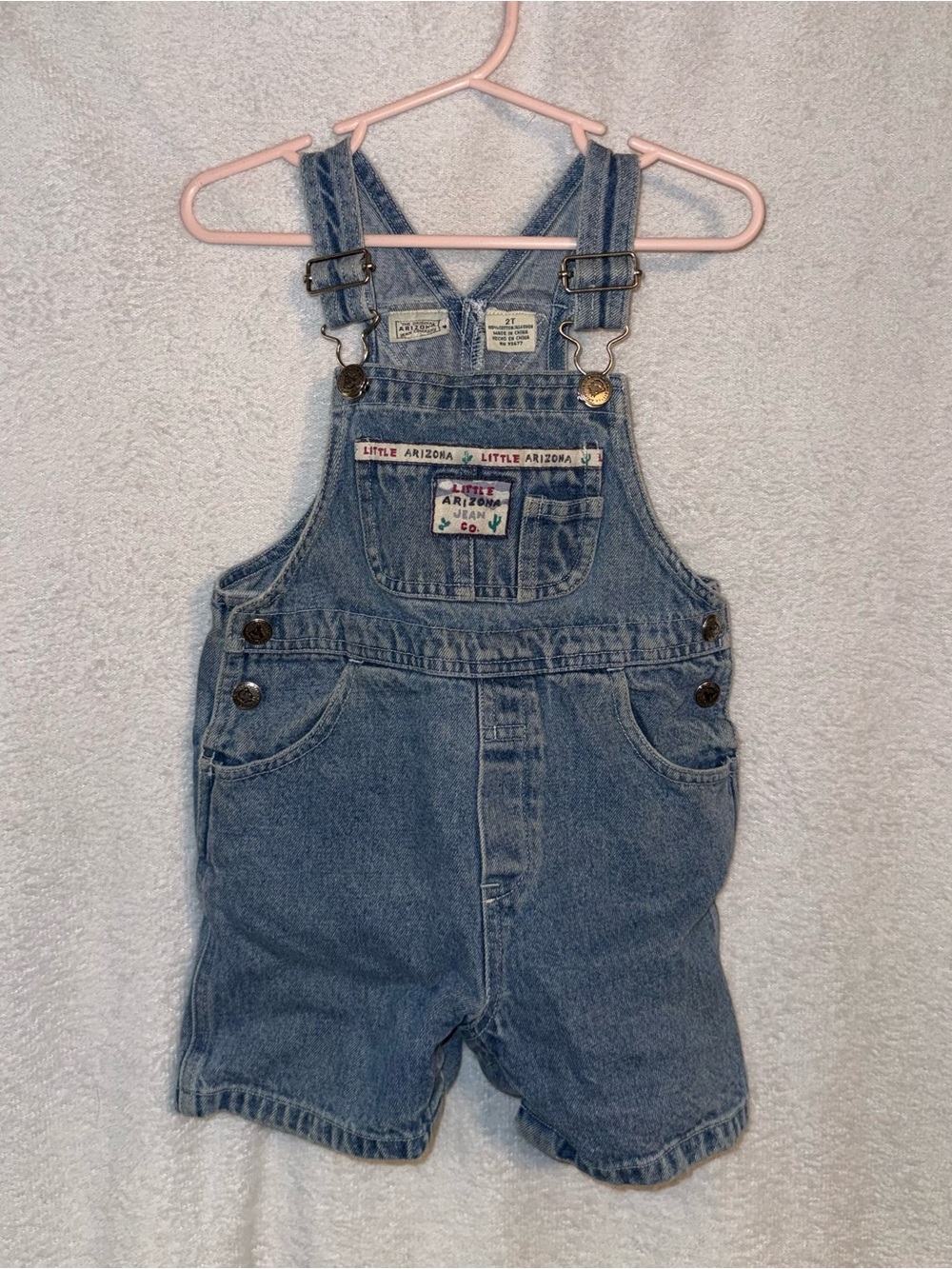 Vtg Arizona Jean Co size 2T blue cotton short overalls